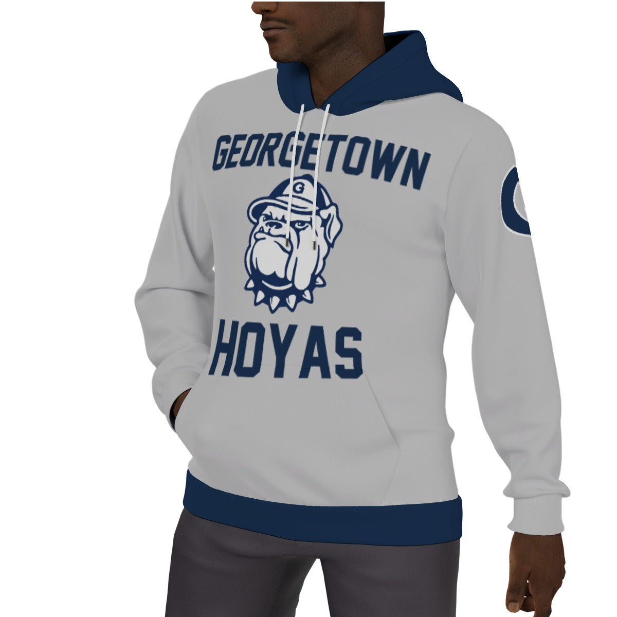 Georgetown Hoyas Grey Fleeced Lined Hoodie