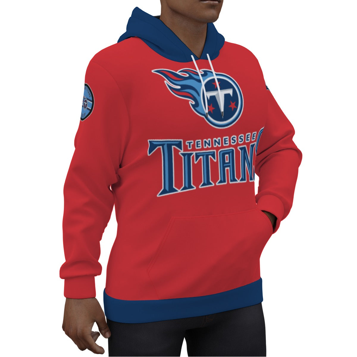 Tennessee Titans Red and Dark Blue Hoodie