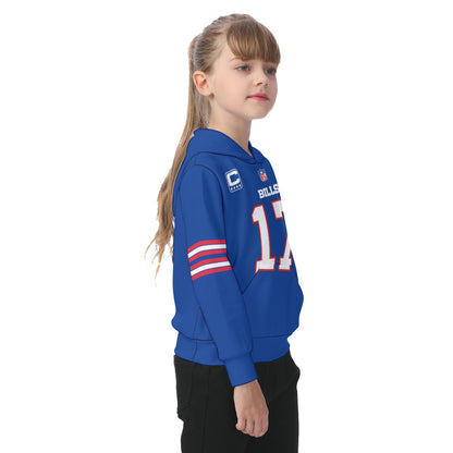 Youth Josh Allen Buffalo Bills Blue Jersey Hoodie