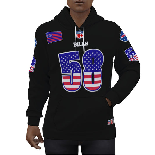 Matt Milano American Flag Buffalo Bills Jersey Hoodie