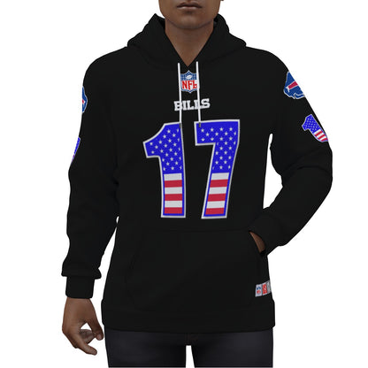 Josh Allen American Flag Buffalo Bills Jersey Hoodie