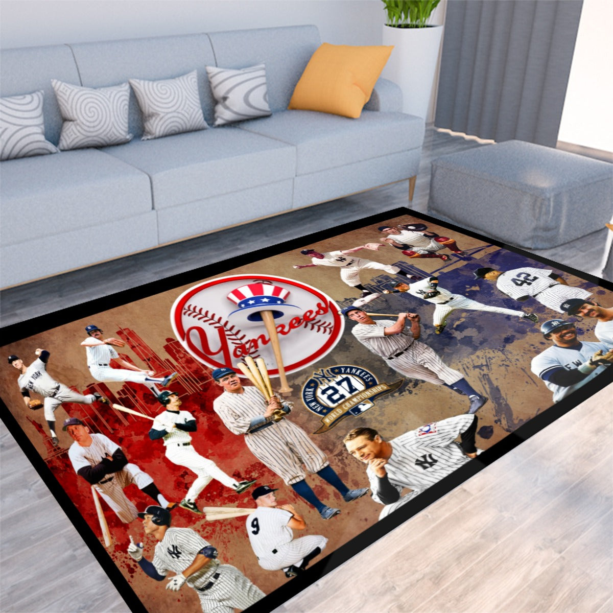 New York Yankees Foldable Rectangular Thickened Floor Mat Carpet