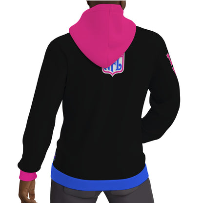 Hot Pink and Black Buffalo Bills Fleeced Lined Hoodie