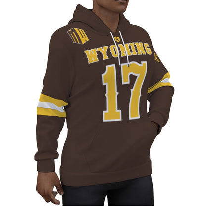 Josh Allen Brown Wyoming Brown Jersey Hoodie