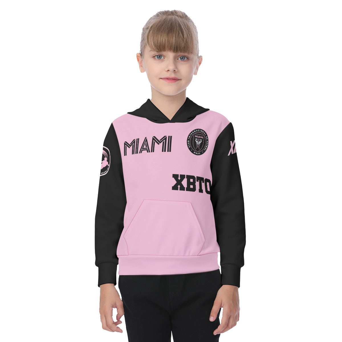 Youth Lionel Andres Messi Inter Miami Pink/Black Jersey Hoodie