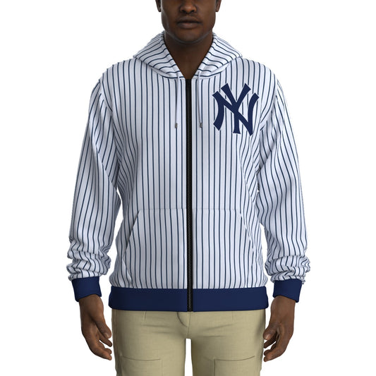 Aaron Judge Zipper Front Stripes Jersey Hoodie